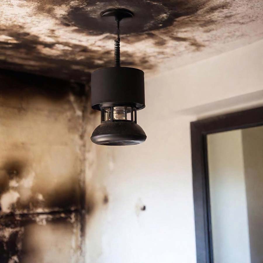 Brandschaden Brandschaden durch Lampe